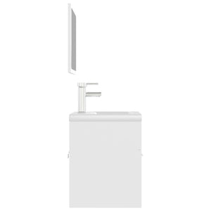 Set Mobili da Bagno Bianco in Legno Multistrato