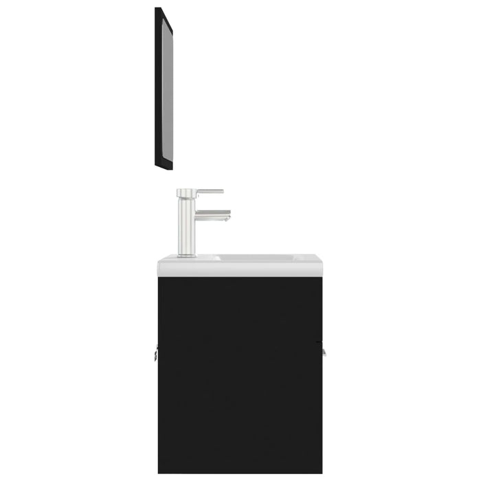 Set Mobili da Bagno Nero in Legno Multistrato 3071307