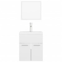 Set Mobili da Bagno Bianco Lucido in Legno Multistrato 3071312