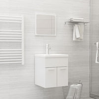 Set Mobili da Bagno Bianco Lucido in Legno Multistrato 3071312