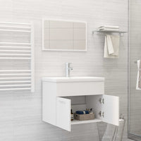 Set Mobili da Bagno Bianco in Legno Multistrato 3071315