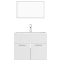 Set Mobili da Bagno Bianco in Legno Multistrato 3071315