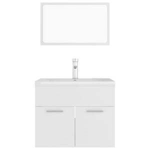 Set Mobili da Bagno Bianco in Legno Multistrato 3071315