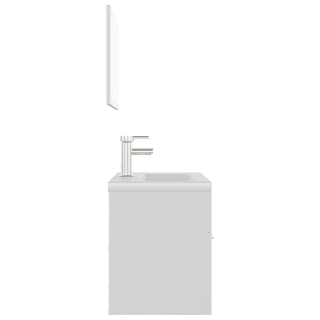 Set Mobili da Bagno Bianco in Legno Multistrato 3071315