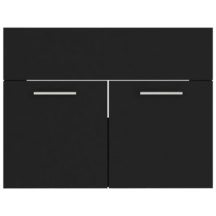 Set Mobili da Bagno Nero in Legno Multistrato 3071316