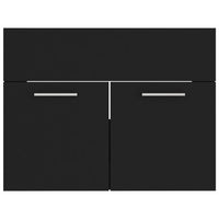 Set Mobili da Bagno Nero in Legno Multistrato