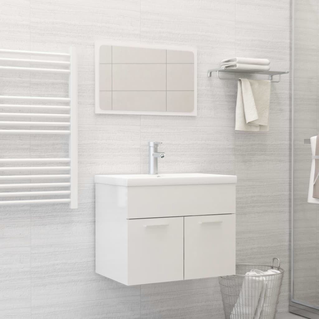 Set Mobili da Bagno Bianco Lucido in Truciolatocod mxl 72735