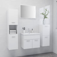 Set Mobili da Bagno Bianco in Legno Multistrato 3071360