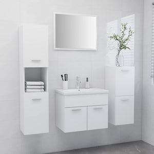 Set Mobili da Bagno Bianco in Legno Multistrato 3071360