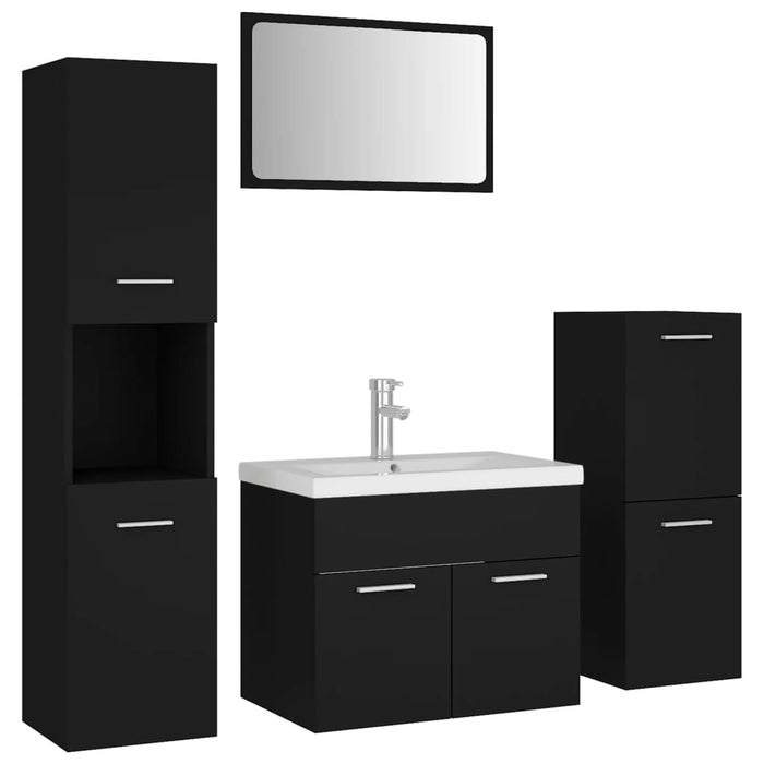 Set Mobili da Bagno Nero in Truciolato cod mxl 65170