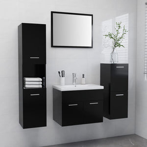 Set Mobili da Bagno Nero in Truciolato cod mxl 65170