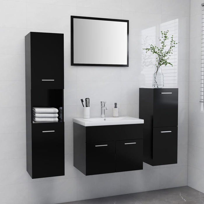 Set Mobili da Bagno Nero in Truciolato cod mxl 65170