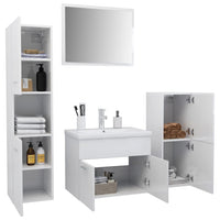 Set Mobili da Bagno Bianco Lucido in Truciolato cod mxl 12855