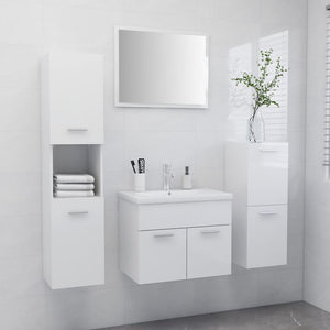 Set Mobili da Bagno Bianco Lucido in Truciolato cod mxl 12855