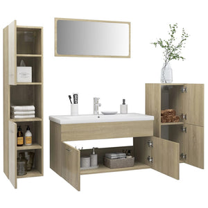 Set Mobili da Bagno Rovere Sonoma in Legno Multistrato 3071381