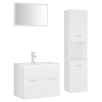 Set Mobili da Bagno Bianco in Legno Multistrato 3071405