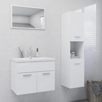 Set Mobili da Bagno Bianco in Legno Multistrato 3071405