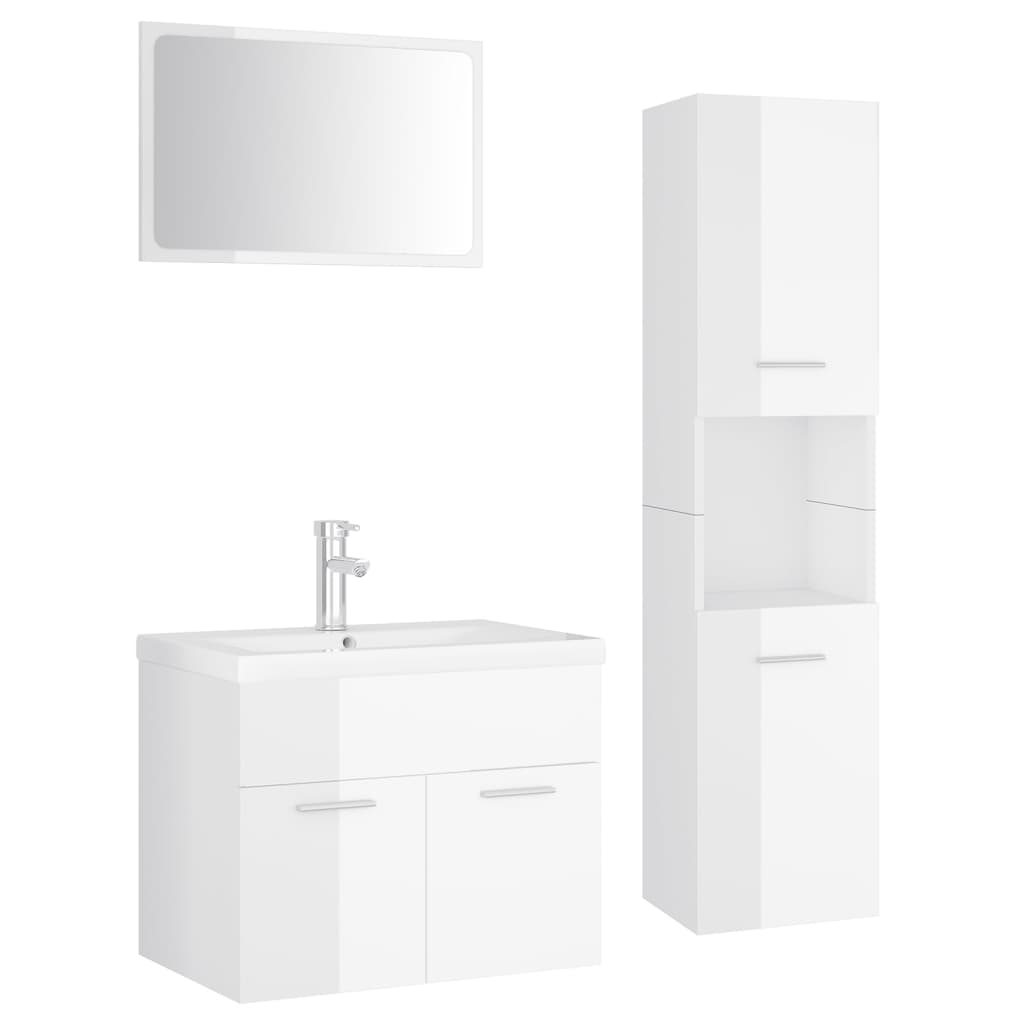 Set Mobili da Bagno Bianco Lucido in Truciolatocod mxl 96735