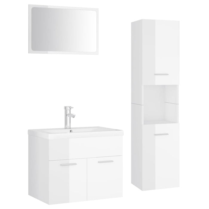 Set Mobili da Bagno Bianco Lucido in Truciolatocod mxl 96735