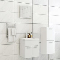Set Mobili da Bagno Bianco in Legno Multistrato