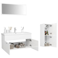 Set Mobili da Bagno Bianco Lucido in Truciolato cod mxl 12798