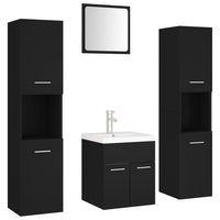 Set Mobili da Bagno Nero in Legno Multistrato 3071487