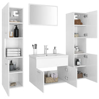 Set Mobili da Bagno Bianco in Legno Multistrato 3071495