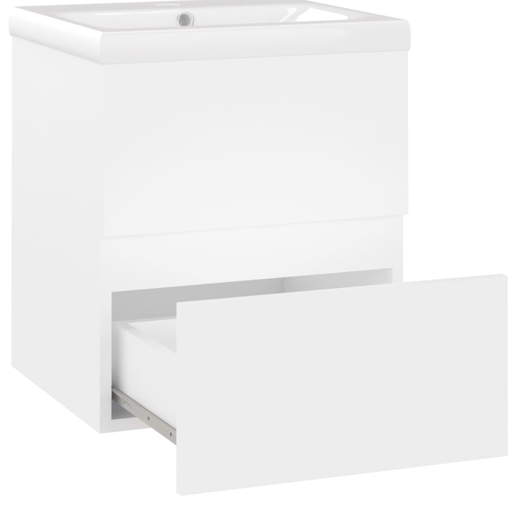 Mobile lavabo con lavabo integrato 41 x 38,5 x 45 cm in truciolare bianco 02_0006431