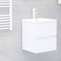 Mobile con Lavabo Integrato Bianco in Legno Multistrato 3071531