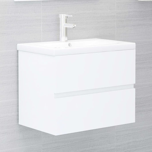 Mobile con Lavabo Integrato Bianco in Legno Multistrato 3071540