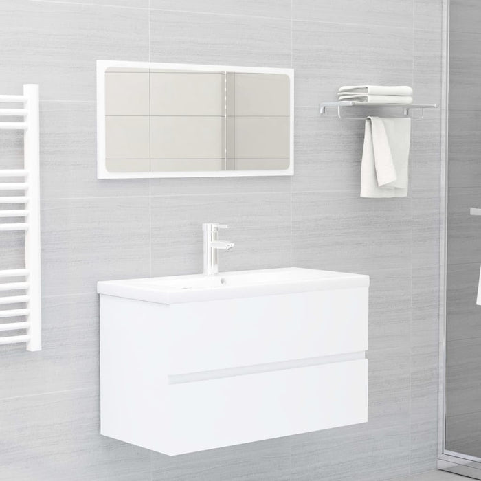 Mobile con Lavabo Integrato Bianco in Legno Multistrato 3071549