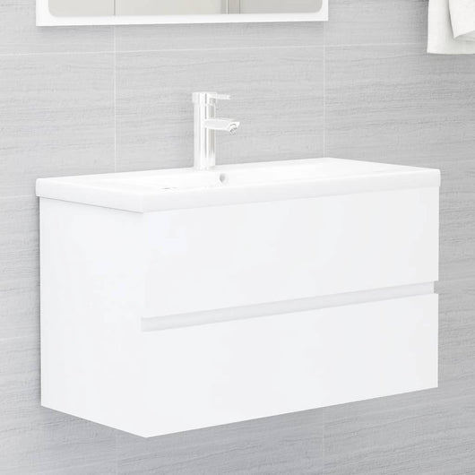 Mobile con Lavabo Integrat-Armadietto da Cucina-Lavandinoo Bianco in Legno Multistrato 650648