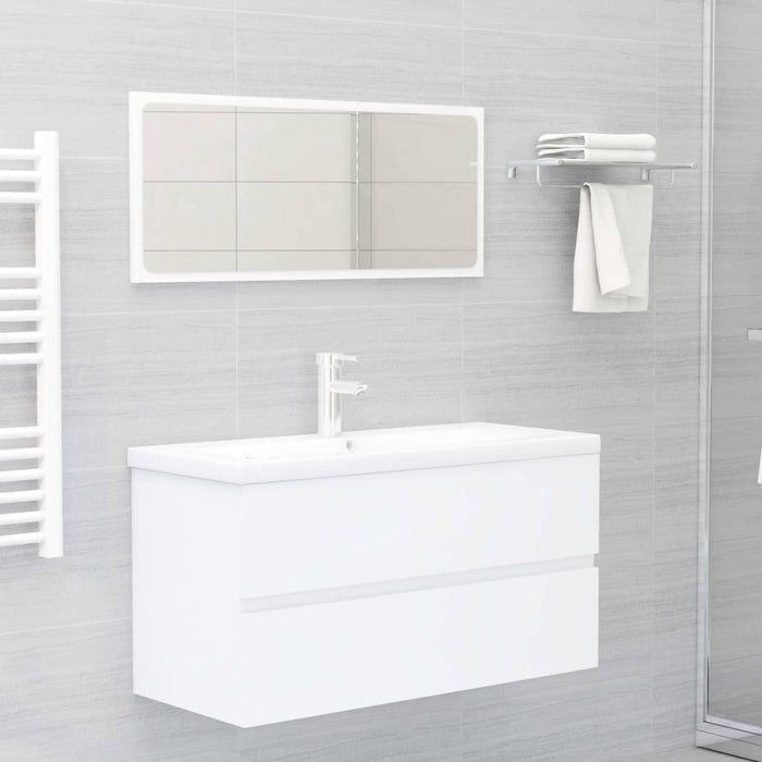 Mobile con Lavabo Integrato Bianco in Legno Multistrato 3071558