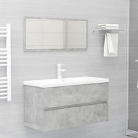 Mobile con Lavabo Integrato Grigio Cemento in Legno Multistrato 3071562