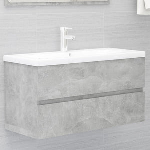 Mobile con Lavabo Integrato Grigio Cemento in Legno Multistrato 3071562