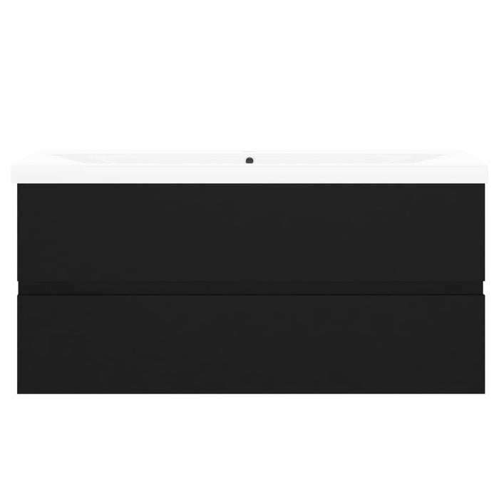 Mobile con Lavabo Integrato Nero in Legno Multistrato 3071568