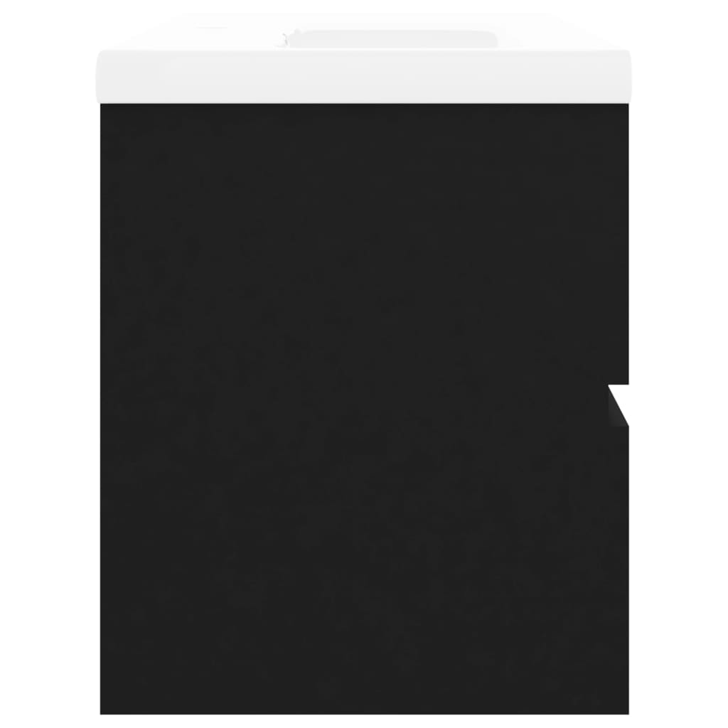 Mobile con Lavabo Integrat-Armadietto da Cucina-Lavandinoo Nero in Legno Multistrato 185016