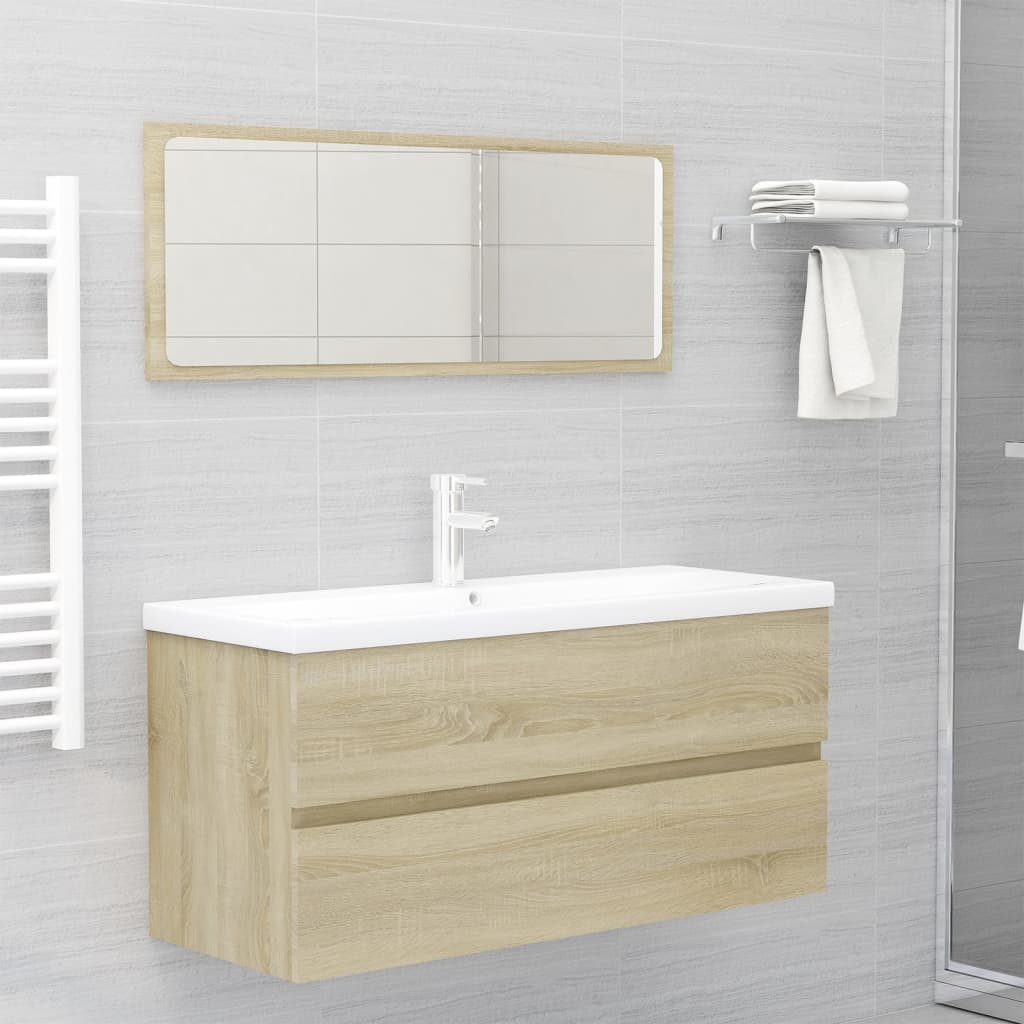 Mobile Bagno con Lavabo Integrato Rovere Sonoma in Truciolato cod mxl 69789