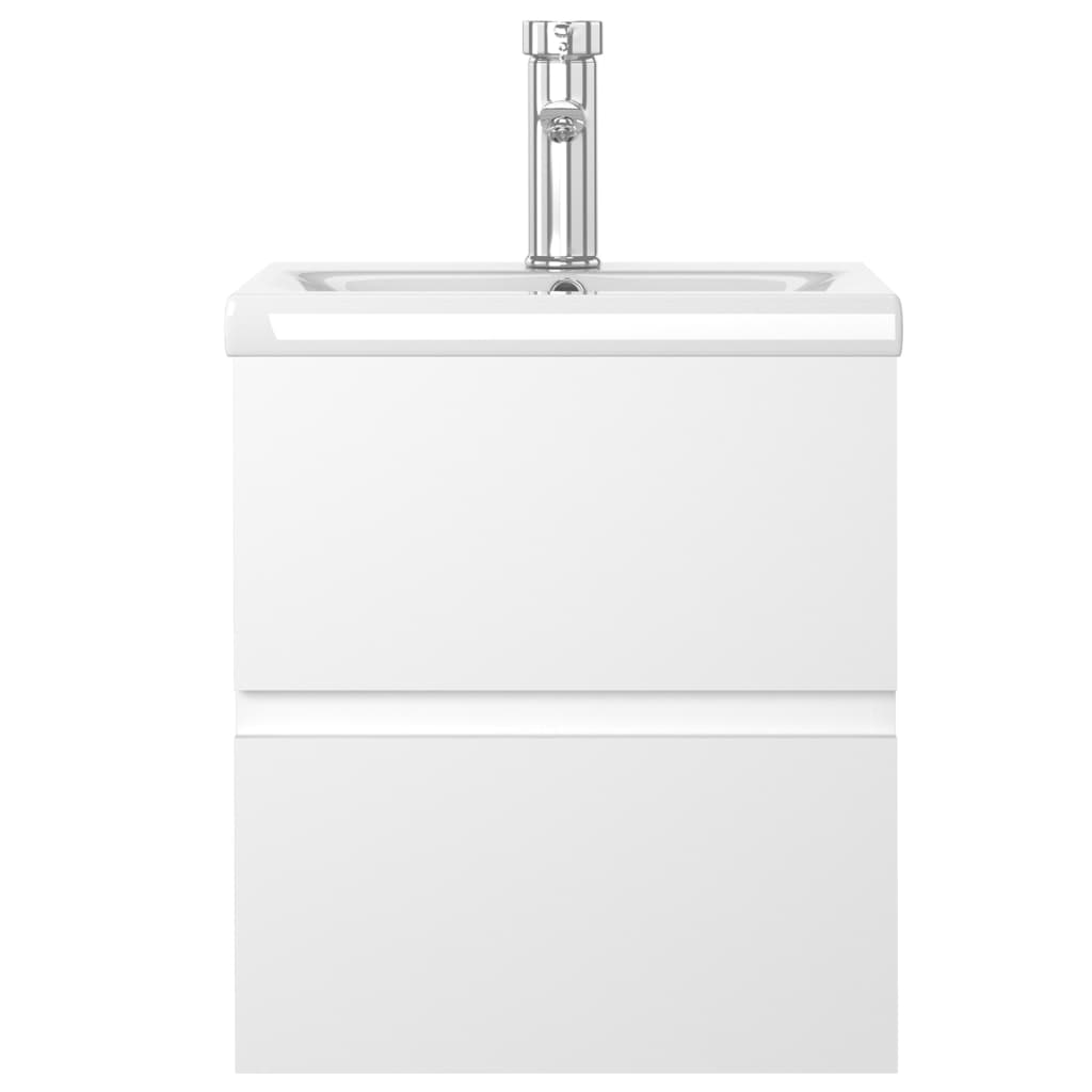 Mobile con Lavabo Integrato Bianco in Legno Multistrato 3071621
