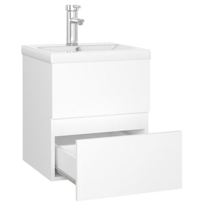 Mobile con Lavabo Integrato Bianco in Legno Multistrato