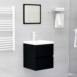 Mobile Bagno con Lavabo Integrato Nero in Legno Multistrato 3071622