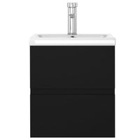 Mobile Bagno con Lavabo Integrato Nero in Legno Multistrato 3071622