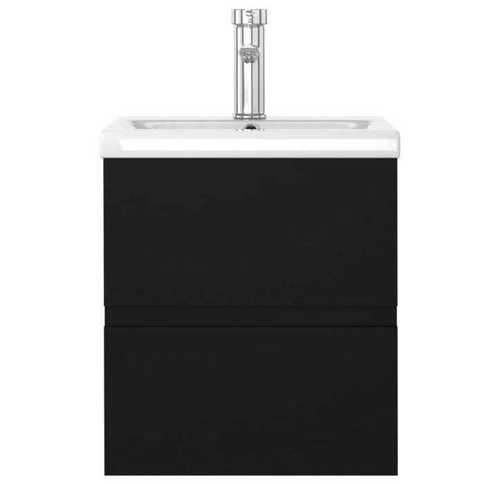 Mobile Bagno con Lavabo Integrato Nero in Legno Multistrato 3071622