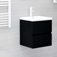 Mobile Bagno con Lavabo Integrato Nero in Legno Multistrato 3071622