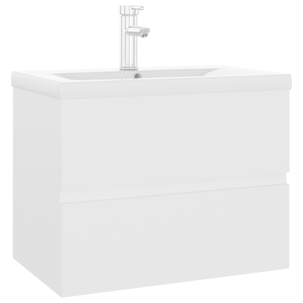 Mobile con Lavabo Integrato Bianco in Legno Multistrato 3071630