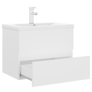 Mobile con Lavabo Integrato Bianco in Legno Multistrato 3071630