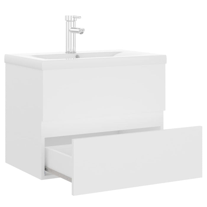 Mobile con Lavabo Integrato Bianco in Legno Multistrato 3071630
