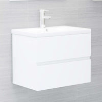 Mobile con Lavabo Integrato Bianco in Legno Multistrato 3071630