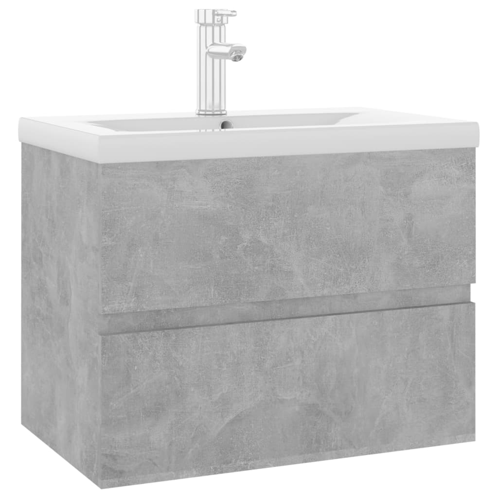 Mobile con Lavabo Integrato Grigio Cemento in Legno Multistratocod mxl 120673