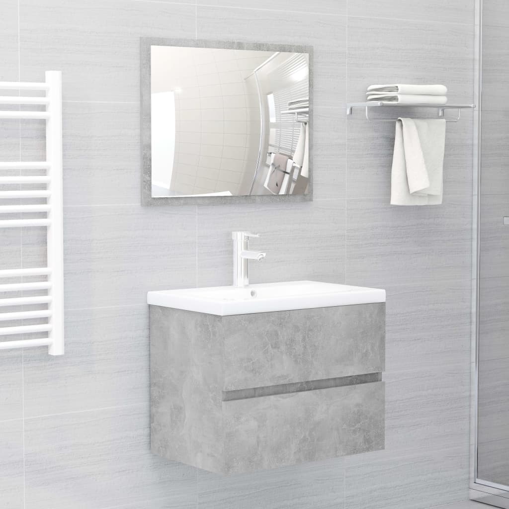 Mobile con Lavabo Integrato Grigio Cemento in Legno Multistrato 3071634